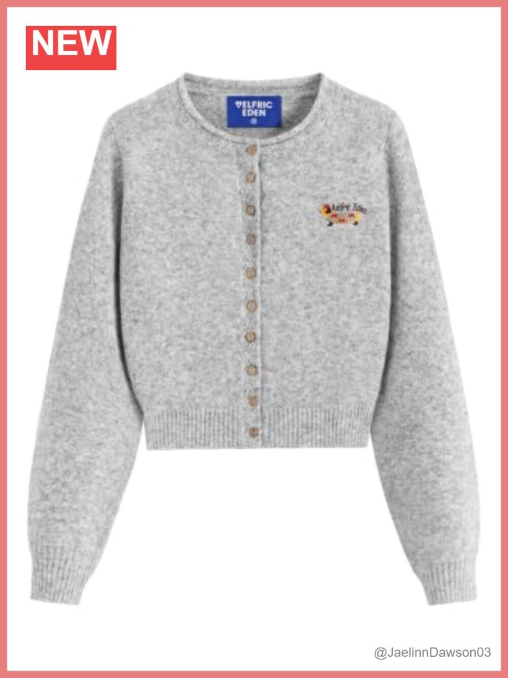 Aelfric Eden Women's Dachshund Button Up Crew Neck Cardigan Sweater